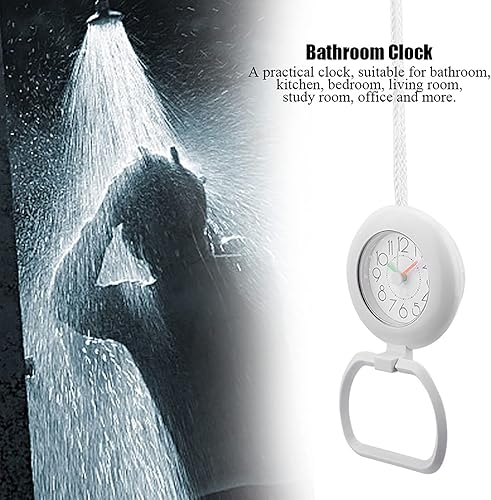 WPKD BLUEIY Horloge de Salle de Bain, Horloge de Douche de Table Suspendue à Double Usage Horloge étanche en Plastique pour Salle de Bain Cuisine Décoration de la Maison 12,2x9x14,3cm (Blanc) - Nail Gallerys