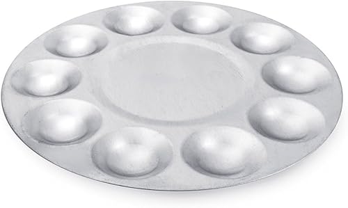 Yosoo Palette Peinture en Aluminium, Lot de 2 palettes de mélange Rondes en métal pour Aquarelle et Peinture Palette Peinture Enfant pour Huile Peinture à L'aquarelle - Nail Gallerys