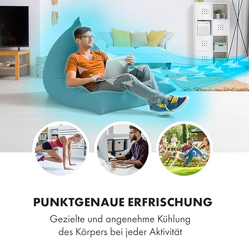 Klarstein Cooler Rush 3 en 1 Refroidisseur d'air Ventilateur Humidificateur 45 W 132 m³/h 3 niveaux de vent 3 modes : normal/nature/nuit, panneau de contrôle tactile, minuteur, réservoir 5,5 l, blanc - Nail Gallerys