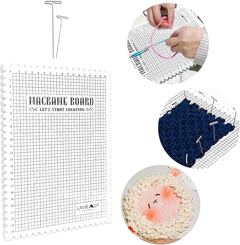 Planche de macramé pour projets de crochet, fournitures de tricot, outil de tressage avec aiguille, planches de blocage de points d'aiguille - Nail Gallerys