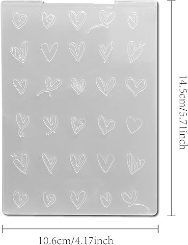 arriettycraft Dossiers de gaufrage en plastique en forme de cœur pour la fabrication de cartes, la Saint-Valentin, le scrapbooking, les travaux manuels, la décoration d'argile - Nail Gallerys