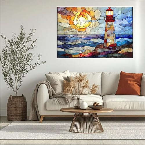 5D Diamond Painting Phare 30x40cm Peinture Diamant Adulte Diamond Painting pour Adulte Débutants, Broderie Diamant Abstrait Art du Puzzle Dots, Canevas Peinture Décoration Murale Femmes Cadeaux W-1120 - Nail Gallerys