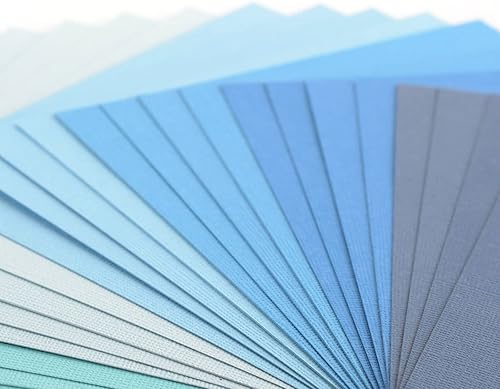 Florence Papier Cartonné Rugueux - 15,2 x 15,2 cm - Bleu - 24 Feuilles - 216 g/m² - pour Scrapbooking, Carterie, Perforation et Faire Part de Mariage - Nail Gallerys