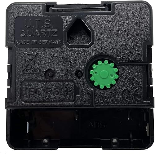 UTS Mécanisme d'horloge à couple élevé Moteur à quartz allemand Euroshaft IEC R6+ Batterie verte de rechange pour grandes aiguilles (tige de 11 mm – faces jusqu'à 2 mm d'épaisseur) - Nail Gallerys
