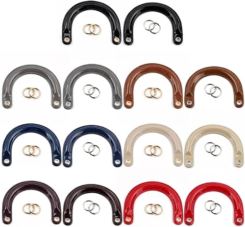 Poignée de sac à main en cuir en forme de U avec boucle à maillons, 2 pièces, for bricolage, poignée de remplacement de sac à main for femme, accessoires de sac fabriqués à la main pour sacs à main, s - Nail Gallerys