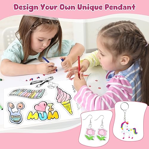 Starvortex 183 Pcs Plastique Fou Kit, DIY Plastic Fou pour Activité Manuelle Enfant, Incluent Papier Fou Vierge et à Motifs (20x14.5cm), Perforateur, Porte Clé Accessoires, Kit Créatif Enfant Magique - Nail Gallerys