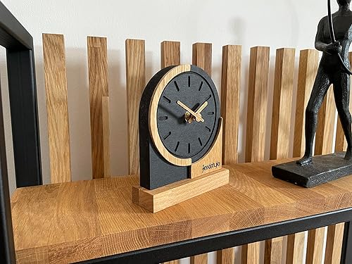 FLEXISTYLE Petite Horloge sur Pied Moderne en Bois de chêne pour Salon, Salle de Bain (Style 2) - Nail Gallerys