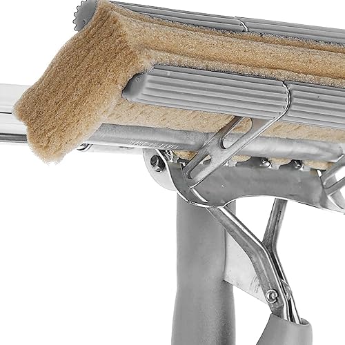 Bricoloco Nettoyeur de vitres extensible et articulé 110-174 cm Professionnel Système lave-vitres avec mécanisme d'essorage, caoutchouc, tête pivotante et manche télescopique - Nail Gallerys