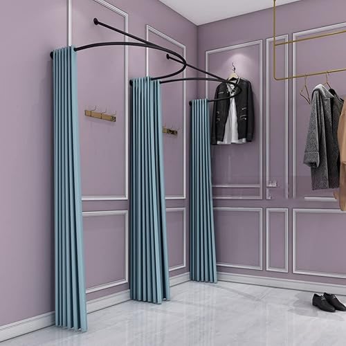 LXHONG Barre Accrochante De Vestiaire Au Détail, Tringle À Rideau De Douche Tube Métallique Incurvé Antirouille pour Salle De Bain, Cabine D'essayage, Demi-Cercle, Montage Mural - Nail Gallerys