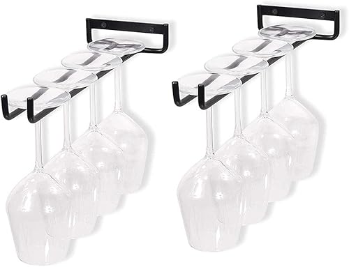 2 Pièces Porte-Verre à Vin, Verres à Pied Suspendu Support, Support à Verre à Vin Suspendu, Rangement Verres à Vin, Facile à Installer, Gain de Place, pour Cuisine, Bar, Maison, Amateur de Vin - Nail Gallerys