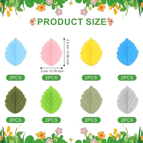 16pcs Bouchon Aiguille à Tricoter, Feuille Protecteur Aiguilles Tricot 8 Couleurs Mignons Capuchon Aiguille a Tricoter Bouchon Aiguille Silicone pour la Couture Accessoires de Quilting - Nail Gallerys