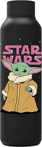 Quokka SOLID X STAR WARS | BOUTEILLE THERMIQUE EN ACIER INOXYDABLE DOUBLE PARURE | THE MANDALORIAN GROGU LEAVES - Nail Gallerys