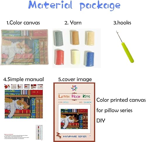 ZIVER Kit Tapis au Point Noué - Tapis noué à Nouer soi-même - Kit de Broderie au Point de Croix - Kit de Tapis de Crochet de Verrouillage. - Nail Gallerys