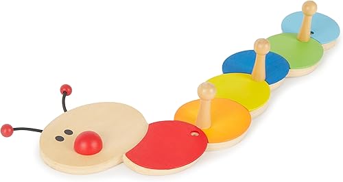 Bieco porte manteau enfant chenille | porte manteau mural bois | patere murale enfant | patere porte manteau mural design patere salle de bain patère murale porte manteau murale 38 cm 3 crochets - Nail Gallerys