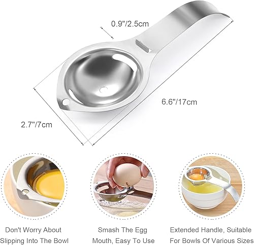 JINYJIA Séparateur de Jaune d’œuf, Séparateur Oeuf Inox Acier Inoxydable, Séparateur Blanc de Jaune d'oeuf, Gadget de Cuisine - Nail Gallerys