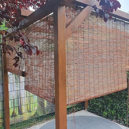 Store Enrouleur en Bambou Naturel Store Bambou Extérieur 100x200 120x160 150x180 160x230cm Rideau De Roseau pour Fenêtre – Protection Solaire, Intimité(160x200cm) - Nail Gallerys