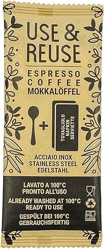 Pintinox, Lot de 100 emballages cuillères moka entonnoir Use&Reuse avec nappe, acier inoxydable nickel free, alternative à la plastique jetable - Nail Gallerys