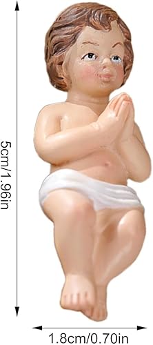 Figurine de l'Enfant Jésus dans la Crèche - Statuette en Résine du Christ dans la Mangeoire pour Noël - Nail Gallerys