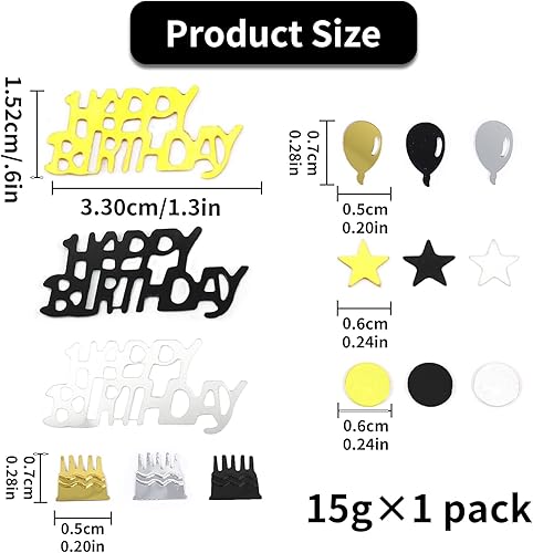 3000 Pièce Confettis Decoration Anniversaire Noir et Or,Confettis Anniversaire,Decoration Table Deco,Décorations de Table Paillettes Cadeau Happy Birthday Pour Carnaval,Fête,Adulte,Garcon - Nail Gallerys