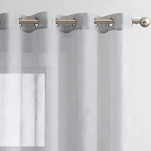 Rideau TOPICK TLS avec œillets, Polyester, gris, 140 x 245 cm - Nail Gallerys