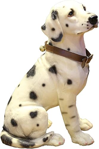 Statue de Chien de décoration extérieure de Jardin,Résine Art Artisanat Simulation Dalmatien Tacheté Chien Statue Créative Décoration de La Maison Figurines,B - Nail Gallerys