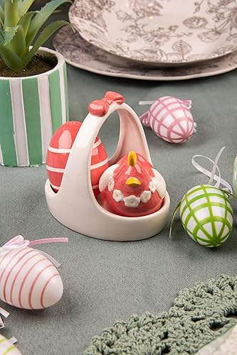 Villa d'Este Home Tivoli 2006 Ensemble sel et poivre avec stand, design poule avec oeufs, Easter - Nail Gallerys