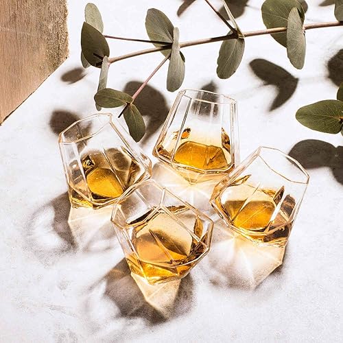Verres à liqueur insolites, verres en diamant, set de 4, verre à liqueur amusant, emballage cadeau design, Colorless (Clear) - Nail Gallerys