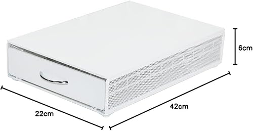 Castell Deco - Tiroir organisateur capsules compatible Vertuo, 100% métal blanc, capacité 40, pour stocker des capsules de café. Organisateur support Vertuoline. - Nail Gallerys