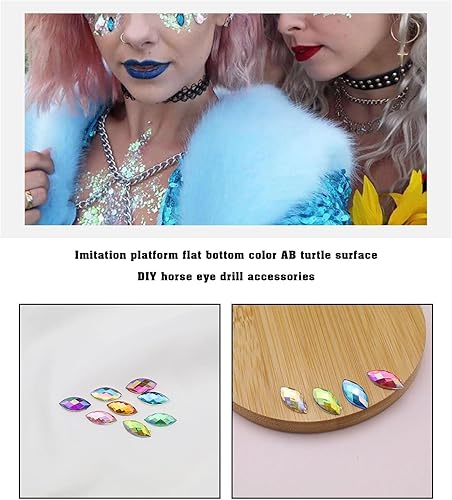 OTOTEC Lot de 500 strass décoratifs en acrylique à coudre en forme d'œil de cheval pour loisirs créatifs, scrapbooking, vêtements, téléphones - Colorés - Nail Gallerys