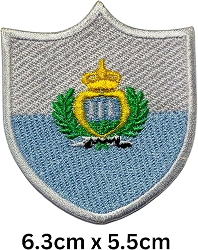 BeBuz Écusson brodé drapeau du Saint-Marin à coudre ou à repasser - Emblème national tactique militaire moral pour vestes, sacs à dos, chapeaux et vêtements - 6,3 x 5,5 cm - Nail Gallerys