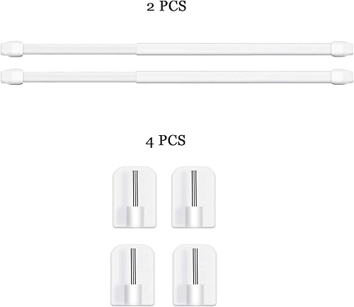 BANJILI Lot de 2 tringles à rideaux extensibles pour fenêtre, cuisine, projets de bricolage, avec crochets auto-adhésifs (90-160 cm) - Nail Gallerys