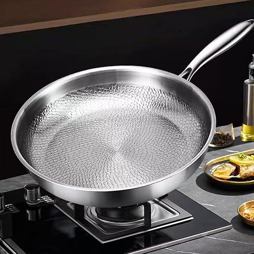 Pan martelé en titane, Titane premium Titanium Enrobage antiadhésif Pan avec couvercle, ustensiles de cuisine compatibles et résistants aux rayures pour la cuisson à induction, poêle G-A-S ou cuisine - Nail Gallerys