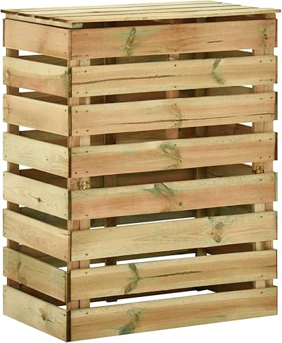 Tidyard Composteur de Jardin à Lattes 80x50x100 cm Bois de pin imprégné Bac Composteur Déchets Bac à Composte - Nail Gallerys