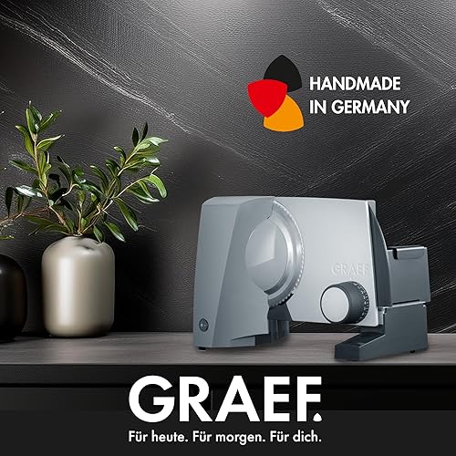 GRAEF G50 - Trancheuse universelle électrique, lame ondulée en acier inoxydable Ø 170 mm, épaisseur de coupe 0-20 mm, sécurité enfants - Nail Gallerys