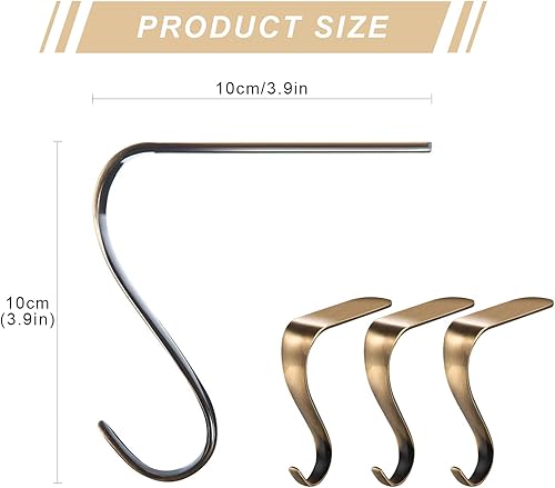 Porte-bas de Noël, 4 pièces Crochet de Chaussette de Noël Crochets de bas en métal Clips de Bas de Noël Crochet de cheminée de Noël Clips de suspension pour décorations de fête de table de Noël - Nail Gallerys