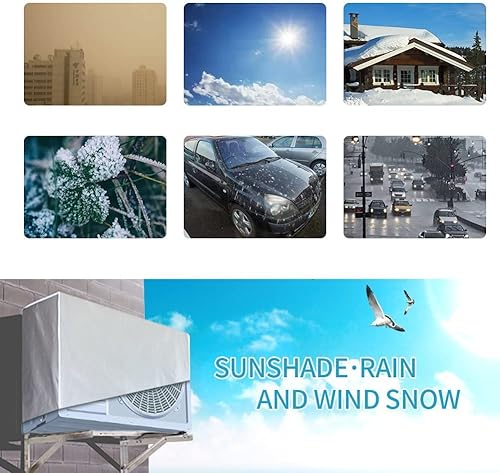 Couvercle de climatiseur, couvercle universel en polyester argenté pour appareil AC pour protection solaire étanche anti-poussière anti-neige standard 3 tailles au choix pour une(3p: 94 * 40 * 73cm) - Nail Gallerys