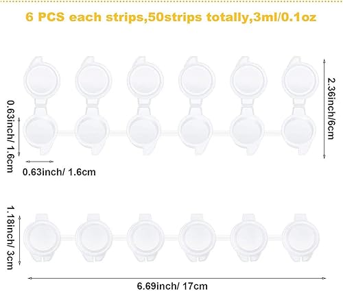 Ticarus Lot de 50 bandes de peinture vides pour pots de peinture - 3 ml - Nail Gallerys