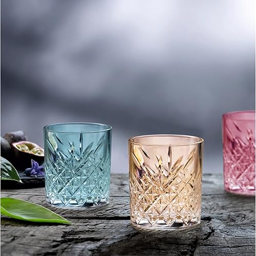 Pasabahce Lot de 6 verres à eau multicolores intemporels - Nail Gallerys