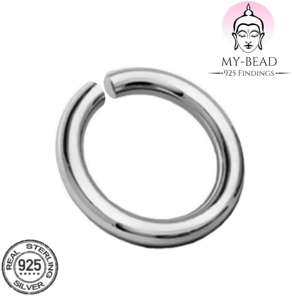 My-Bead 3 pièces grands anneaux ronds ouverts Ø 8mm Argent 925 hypoallergénique pour la création de bijoux DIY - Nail Gallerys