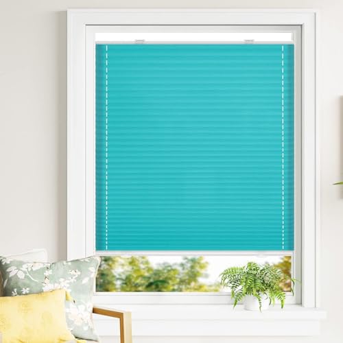 Store Occultant sans Perçage 25 x 210 cm Montage Simple et Rapide Store plissé antisolaire Pliable Ajustable Hauteur pour Fenêtre et Porte, Gris Foncé - Nail Gallerys