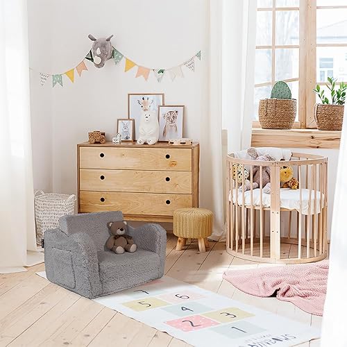 Vicco Fauteuil pour Enfants Conni, Gris, 60x36cm dépliable - Nail Gallerys