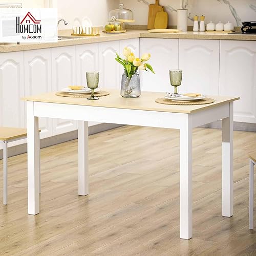 HOMCOM Table de Salle à Manger Design Moderne Bicolore avec Grand Plateau 4-6 Personnes en Bois dim. 119L x 70l x 75H cm - en Bois - Nail Gallerys