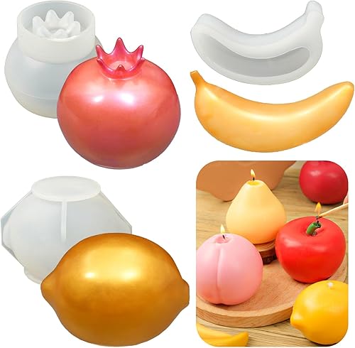 VIVIWI Moules en silicone en forme de fruit pour savon, bougie, bonbons, chocolat, gâteaux, fondants - Nail Gallerys