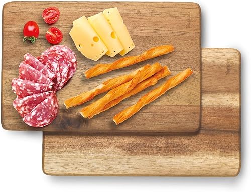 Metaltex Lot de 2 planches à découper en bois d'acacia certifié FSC, 23 x 15 cm - Nail Gallerys