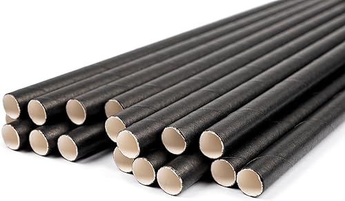 Inoverse Lot de 500 pailles jetables en papier kraft - Diamètre : 8 mm x 24 cm - 100 % laine biodégradable - Pour cocktails, fêtes, restauration, marron - Nail Gallerys