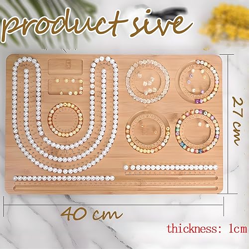 Planche De Perles en Bois, Robuste Planche de Conception de Bijoux Modèle de Fabrication Bead Boards for Jewelry pour la Conception de Bricolage Bracelet en Perles Collier Bijoux - Nail Gallerys