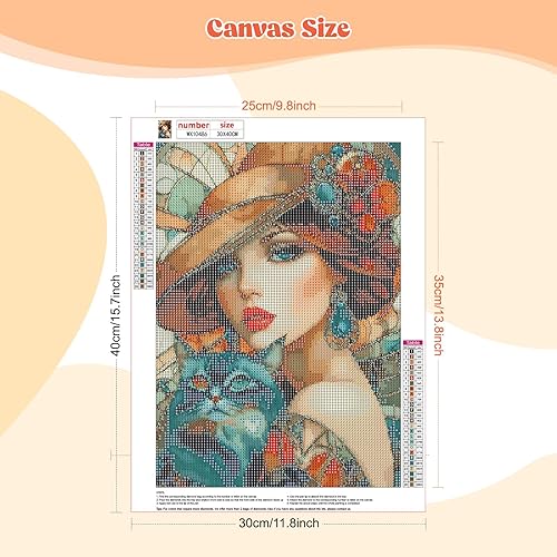 MEIYUDA Diamond Painting Art Retro Lady, 5D Diamond Painting Adulte Enfant Diamond Painting, Decoration Chambre DIY Des Pierres Précieuses Pour La, Maison Décoration Murale Cadeaux 30x40cm - Nail Gallerys