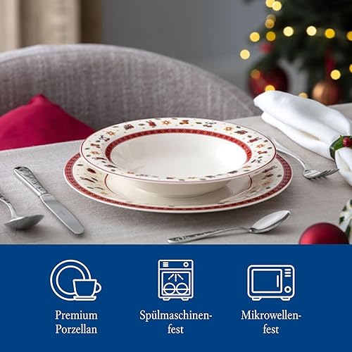 Villeroy & Boch – Toy’s Delight Specials assiette creuse pour soupes, salades et pâtes, assiette creuse à pâtes, porcelaine de Noël, 23 cm Ø, résistant au lave-vaisselle et au four à micro-ondes - Nail Gallerys