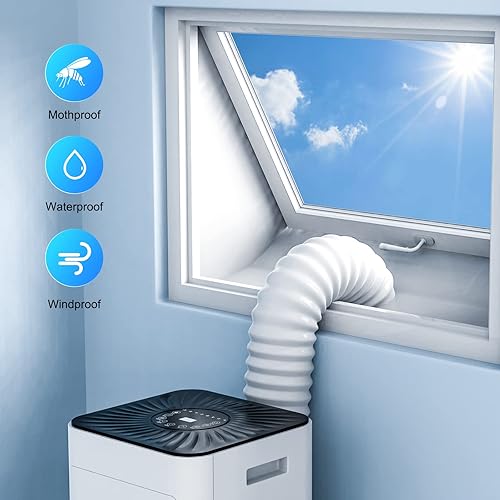 Kit Calfeutrage Climatiseur, Calfeutrage Fenetre Climatiseur Mobile, pour Climatiseurs et Séchoirs Mobiles, pour Fenêtres à Battants, Lucarnes, Aucun Perçage Requis, Facile à Installer, Blanc, 400 cm - Nail Gallerys