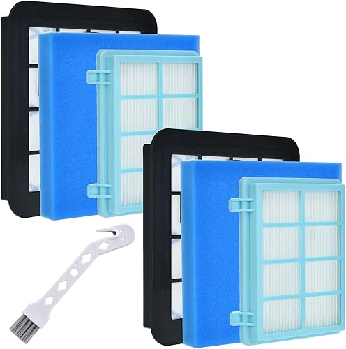 Lot de 2 filtres pour Philips FC9331/09, FC8010/02, FC9332/09, FC9329, FC9555, FC9333 FC9334 - Filtre de rechange pour Power Pro Compact Cyclone 5 Aspirateur - Nail Gallerys